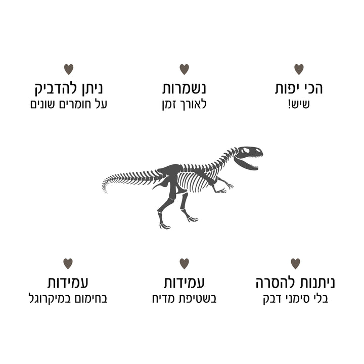 מדבקות שם שלד דינוזאור